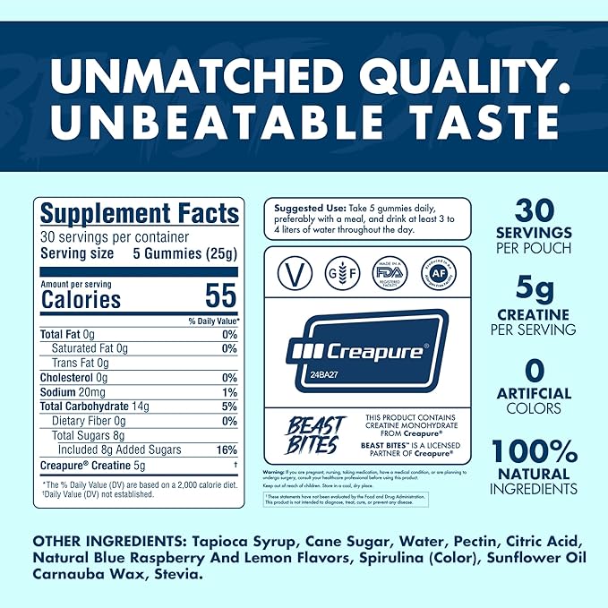 BEAST BITE GOMAS DE CREATINA X 120 UNI